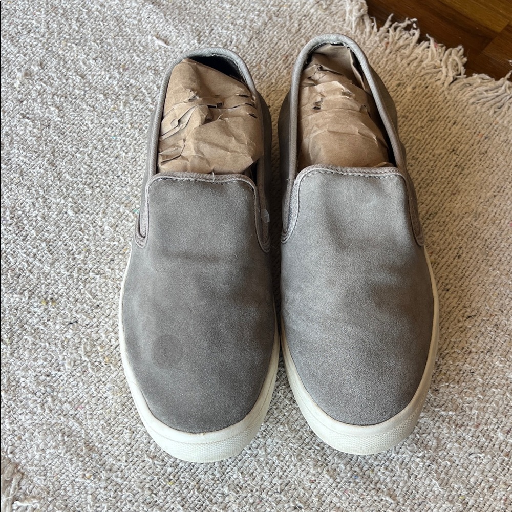 Sorel Women's Slip-On Suede Loafers in Taupe gray